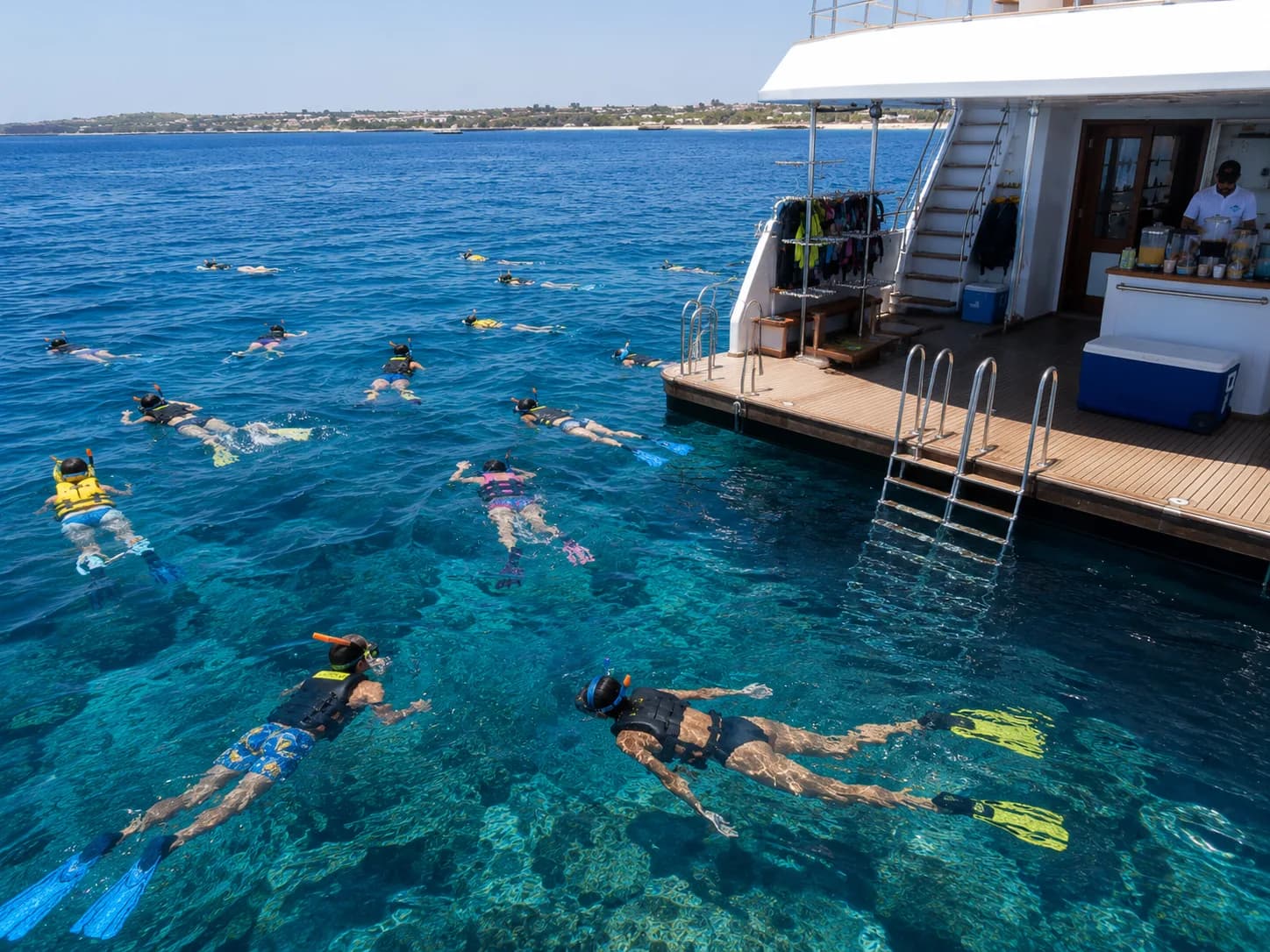 Boat Trip to Dolphin House Reef, sunbathing on the deck