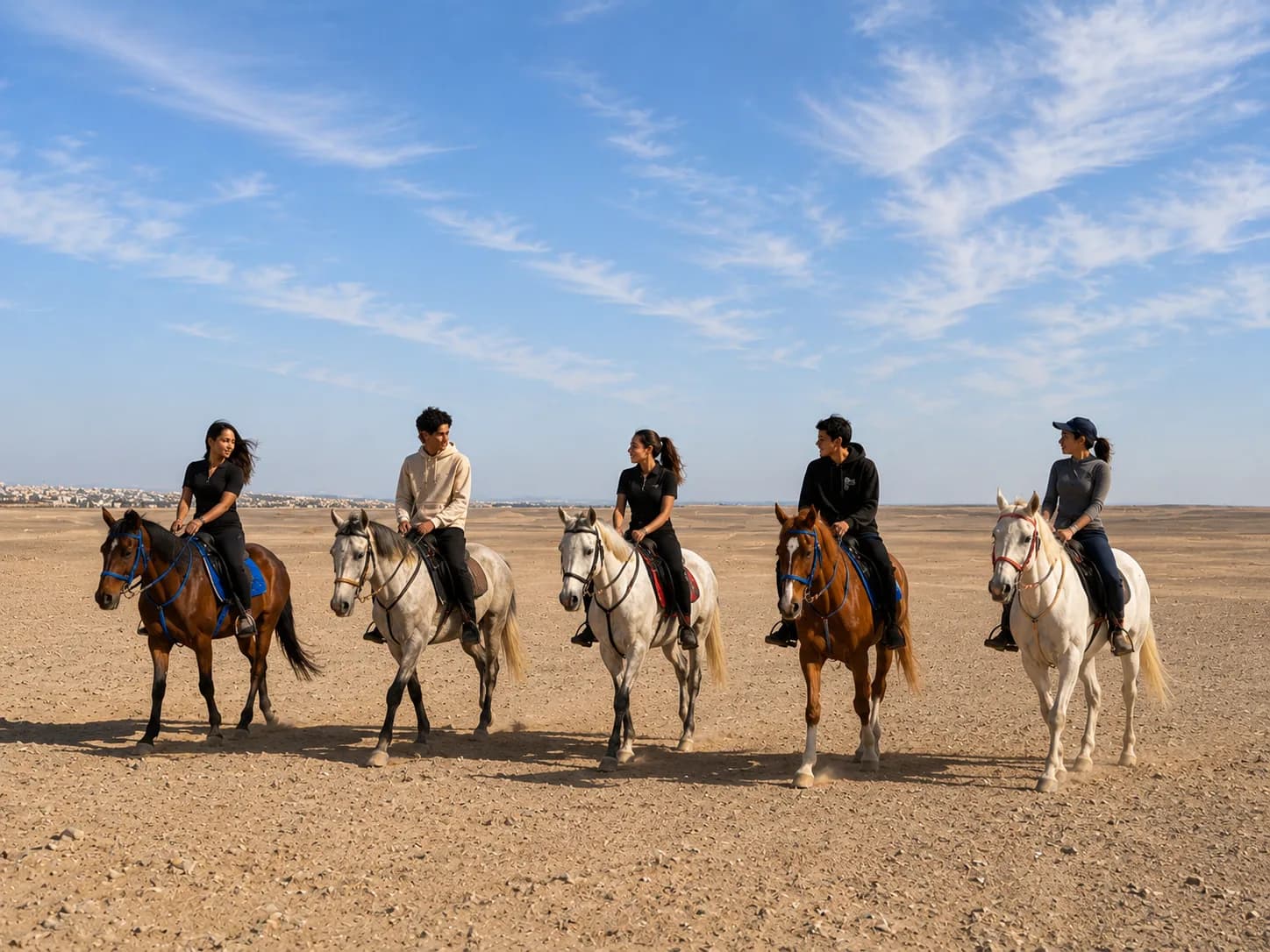 Red Sea Horse Riding in Hurghada (Beach and Desert), desert mountains at golden hour