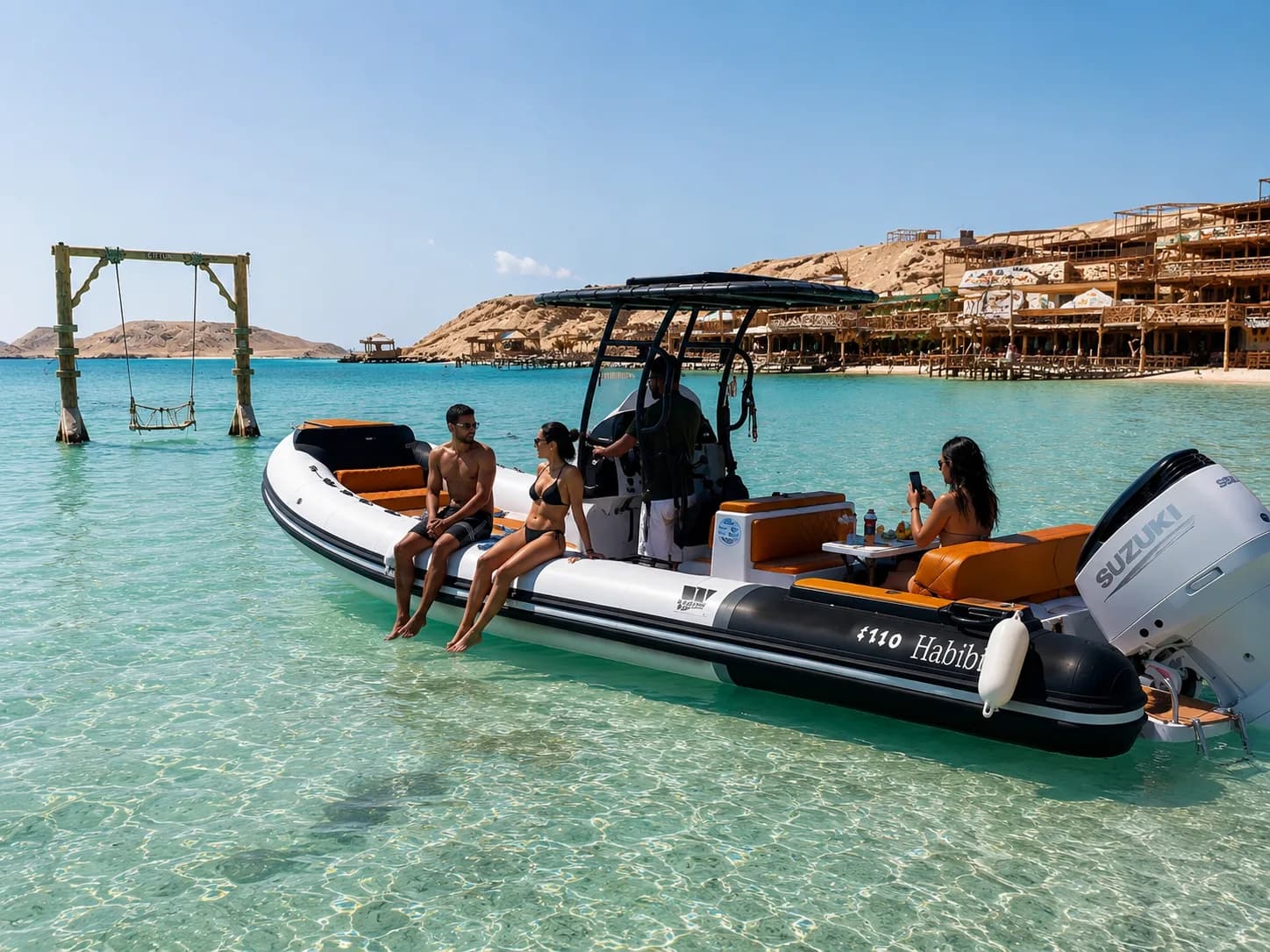 Private Speedboat to the Islands, Pick Your Island, boarding the speedboat at the marina